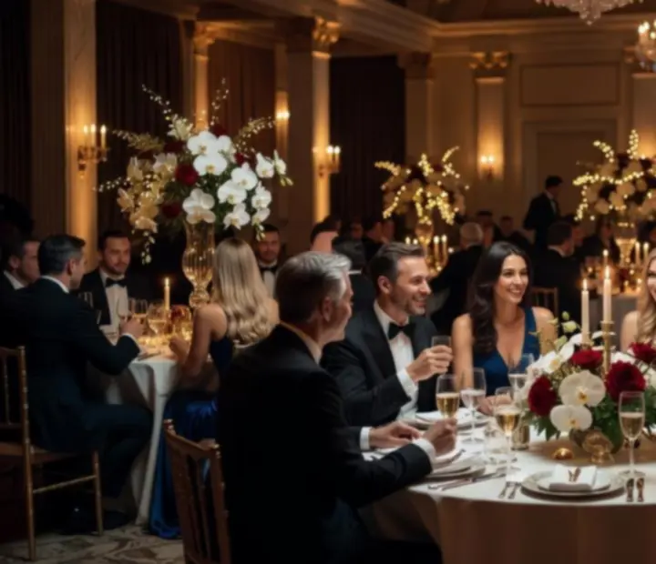 Galeria prywatnych wydarzeń kasynowych z eleganckimi dekoracjami